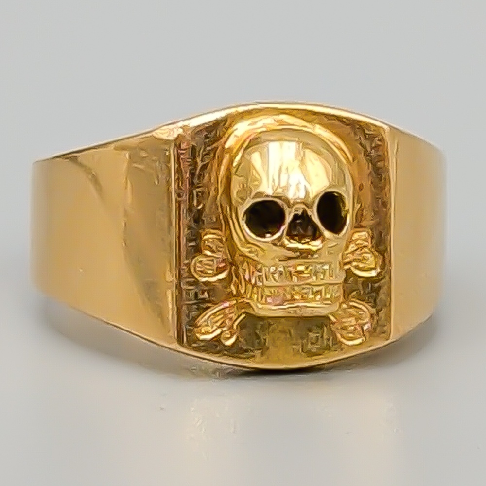 Ring i Guld Dödskalle 18K 17.33g 19.75mm