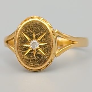 Ring i Guld med Vit Sten 18K 2.29g 17.5mm