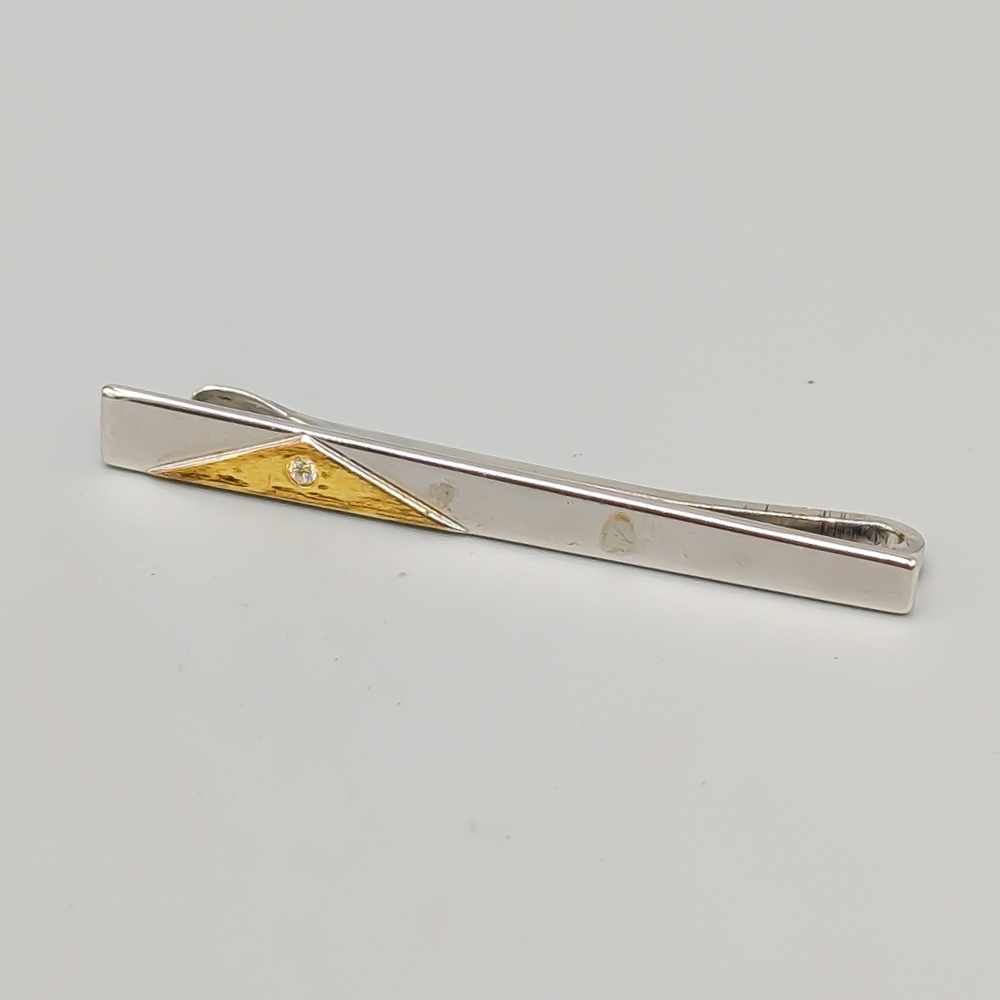 Slipsnål i Silver med Vit Sten S925 7.63g 59mm