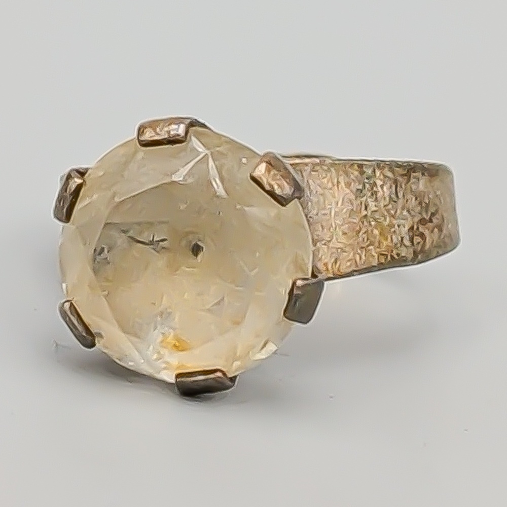 Ring i Silver med Vit Sten S830 4.56g 17.25mm