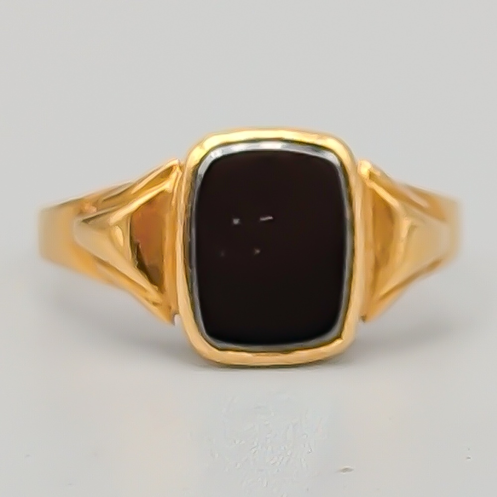 Klackring i Guld med Hematit 18K 2.52g 19.25mm