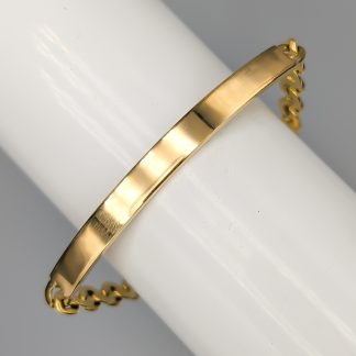 20cm Pansarlänk i Guld med Gravyrbricka 18K 21.36g