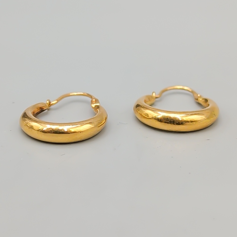 Creoler i Guld 18K 1.95g 19mm - Bild 2