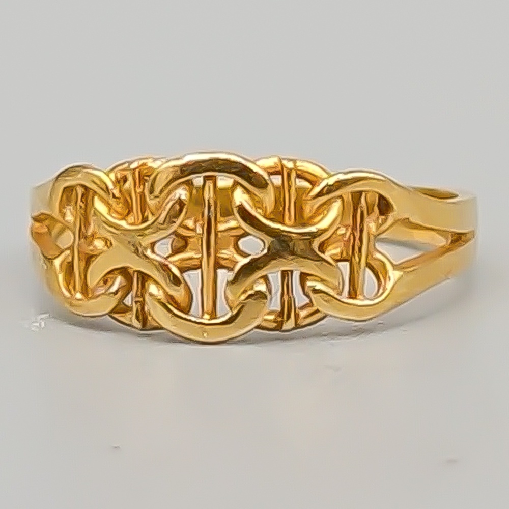 Ring i Guld X-länk med stav 18K 1.85g 16mm
