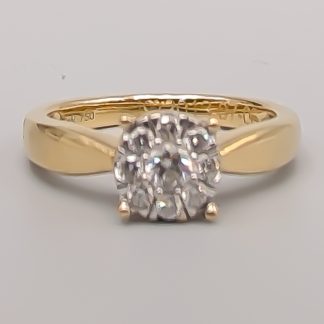 Diamantring i Guld 18K 3.6g 15.25mm