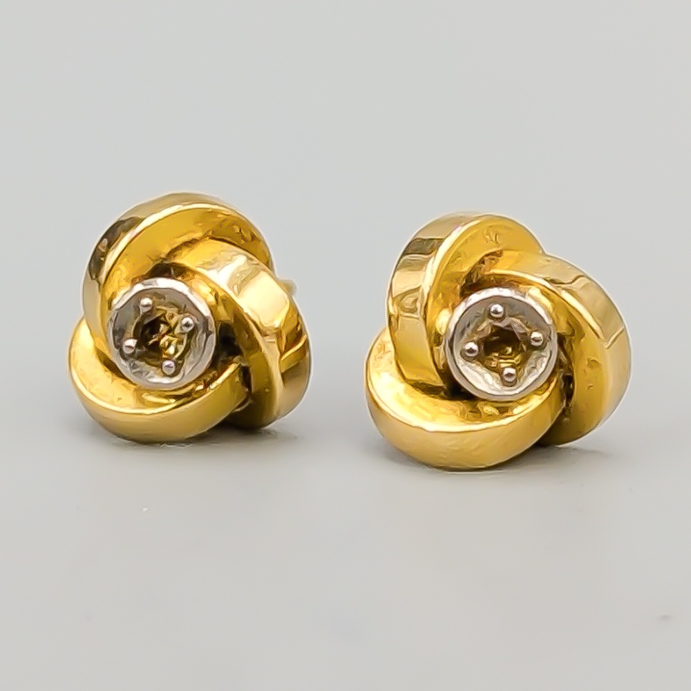 Örhängen i Flerfärgat Guld med Stenar 18K 2.53g 10mm