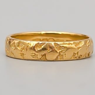 Mönstrad ring i Guld 18K 3.65g 16.75mm
