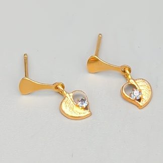 Örhängen i Guld med Blå Stenar 18K 0.59g 16mm