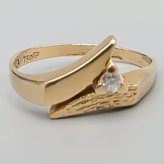 Ring i Guld med Vit Sten 18K 2.05g 17mm