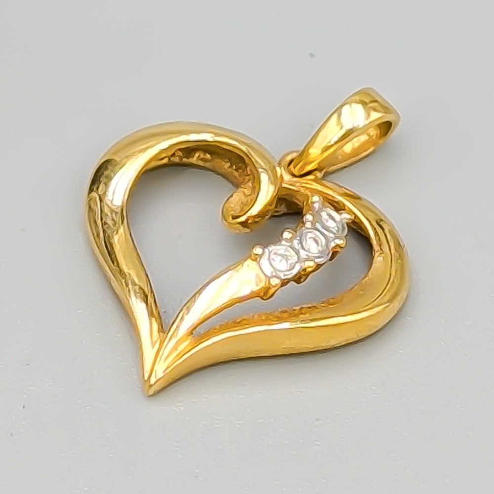 Diamanthänge i Flerfärgat Guld Hjärta 18K 2.63g 17mm