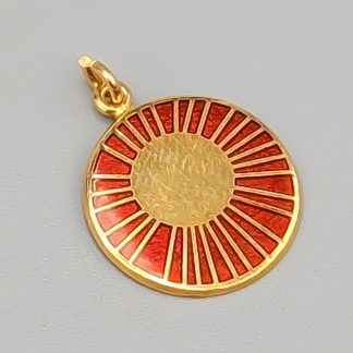 Hänge i Guld med Röd Emalj 18K 2.12g 17mm