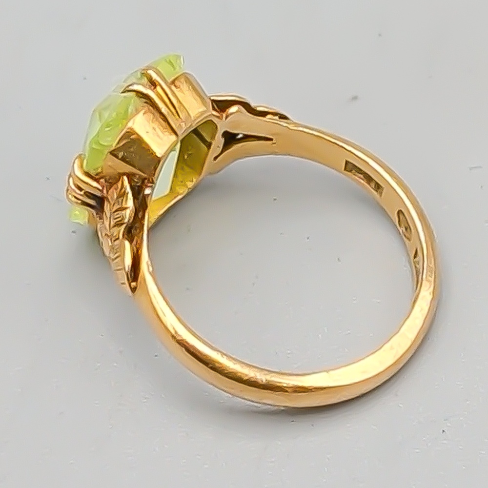 Ring i Guld med Grön Sten 18K 4.31g 16.5mm - Bild 2