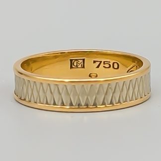 Mönstrad ring i Flerfärgat Guld 18K 3.55g 16.25mm