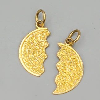 Två Stycken Vänskapshängen i Guld 14K 1.41g 18mm