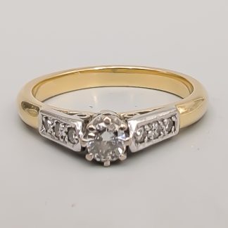 Diamantring i Flerfärgat Guld 18K 4.66g 17.5mm