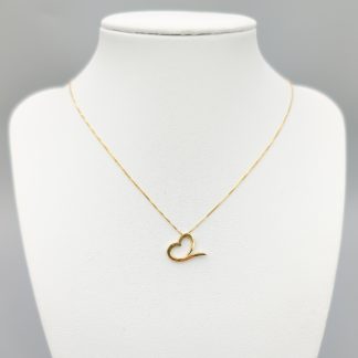 41cm Venezialänk i Guld med Hänge Hjärta 18K 2.35g