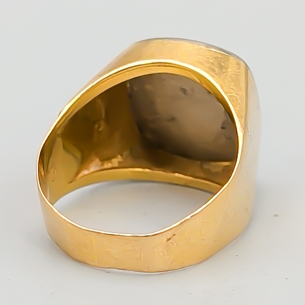 Klackring i Flerfärgat Guld med Vit Sten 18K 7.7g 17.25mm - Bild 2