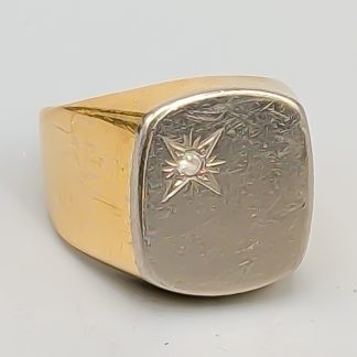 Klackring i Flerfärgat Guld med Vit Sten 18K 7.7g 17.25mm