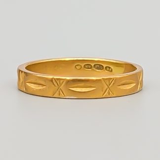 Mönstrad ring i Guld 18K 1.88g 14.25mm