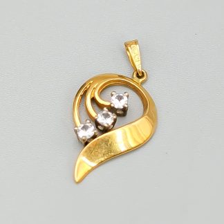 Hänge i Guld med Vita Stenar 18K 2.13g 20mm