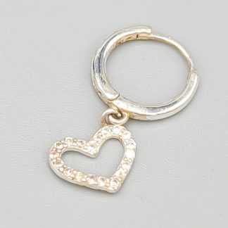 Enstaka Örhänge med Vita Stenar i Silver S925 0.68g 21mm