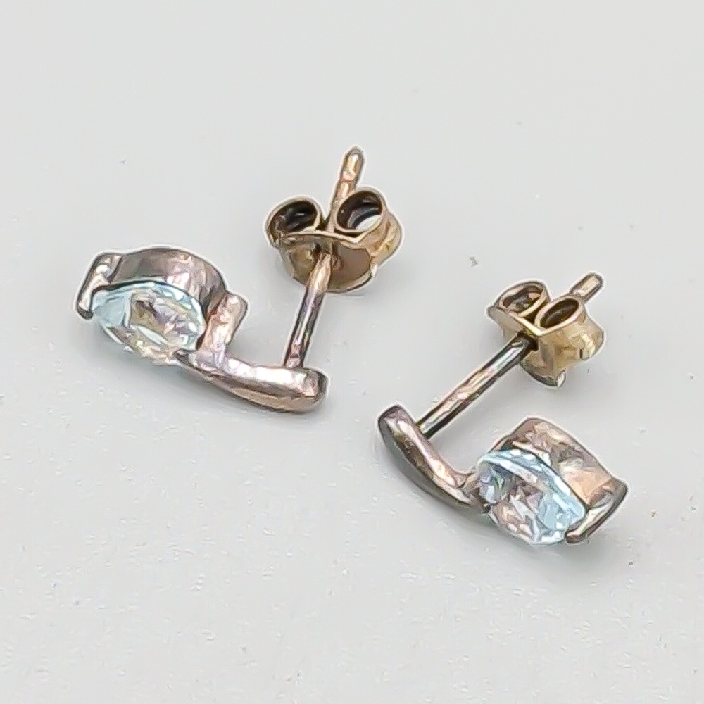 Örhängen i Silver med Blå Stenar S925 1.22g 10mm - Bild 2