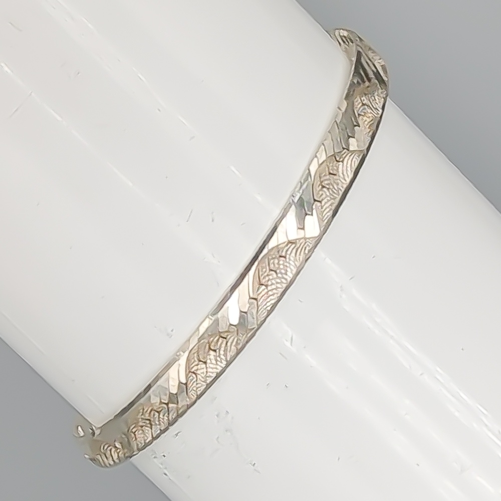 18.5cm Pressad Pansarlänk i Silver S925 4.57g