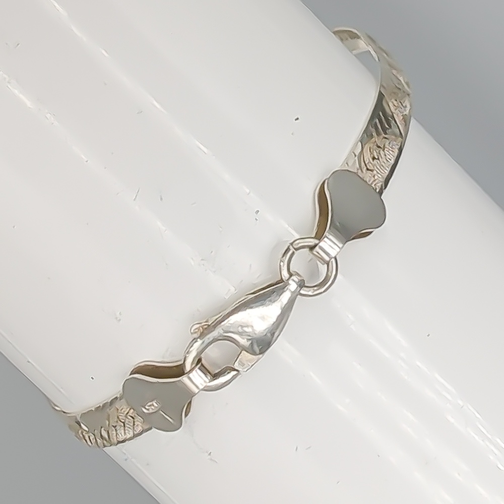 18.5cm Pressad Pansarlänk i Silver S925 4.57g - Bild 2
