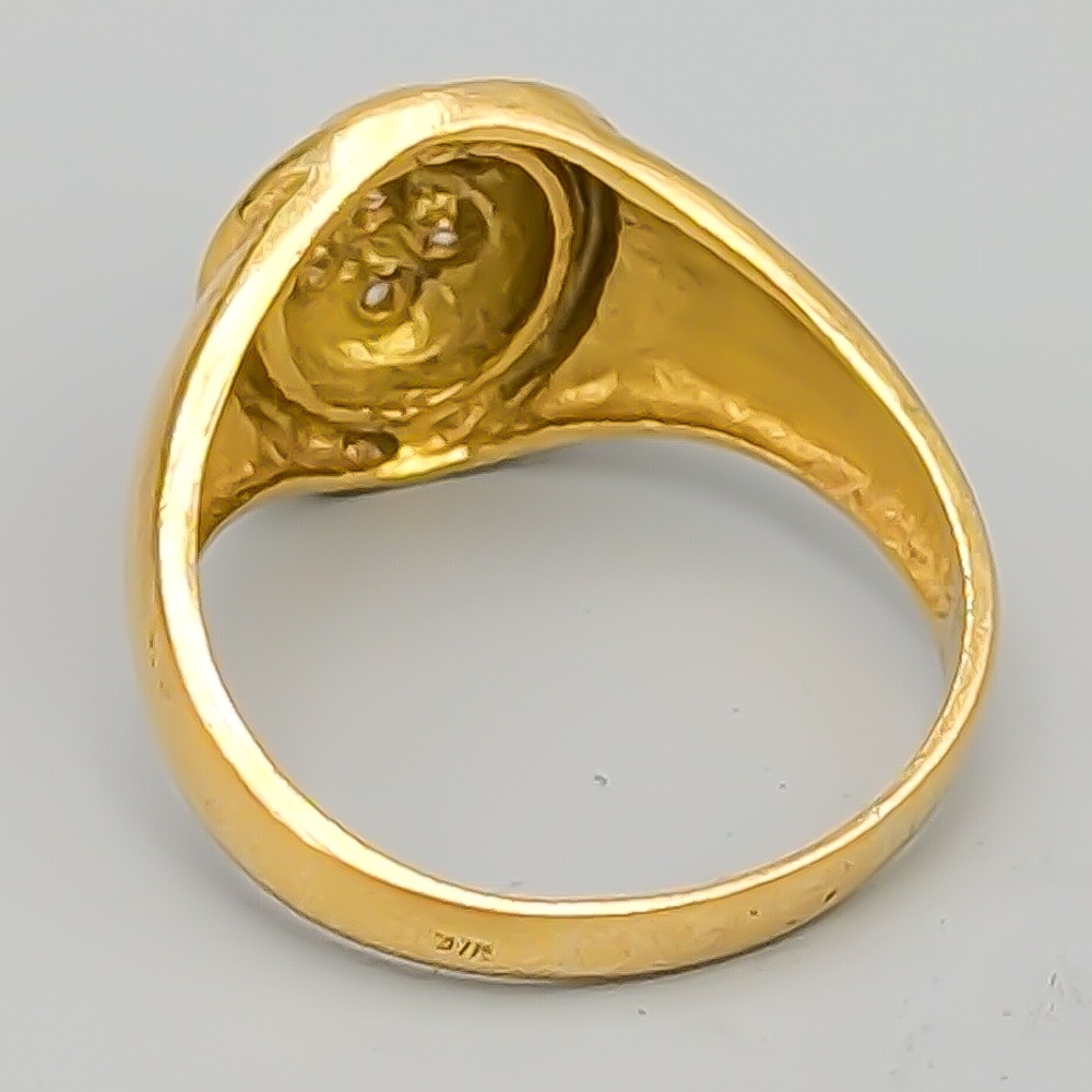 Klackring i Guld med Vita Stenar 18K 6.6g 21.75mm - Bild 2