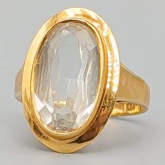 Ring i Guld med Vit Sten 18K 6.56g 17.25mm