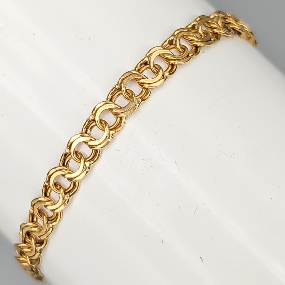 18.5cm Bismarcklänk i Guld 18K 5.35g