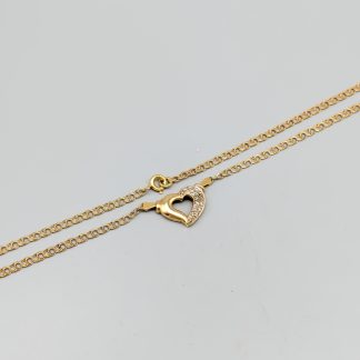 46cm Bismarcklänk i Guld med Integrerat Hänge med Diamanter 18K 5.23g