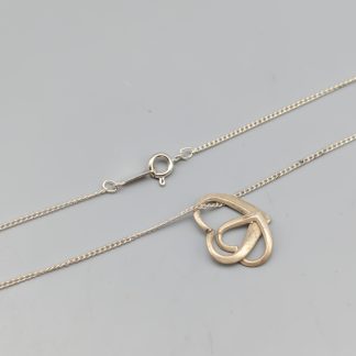 48cm Pansarlänk i Silver med Hänge Hjärtan S925 3.06g