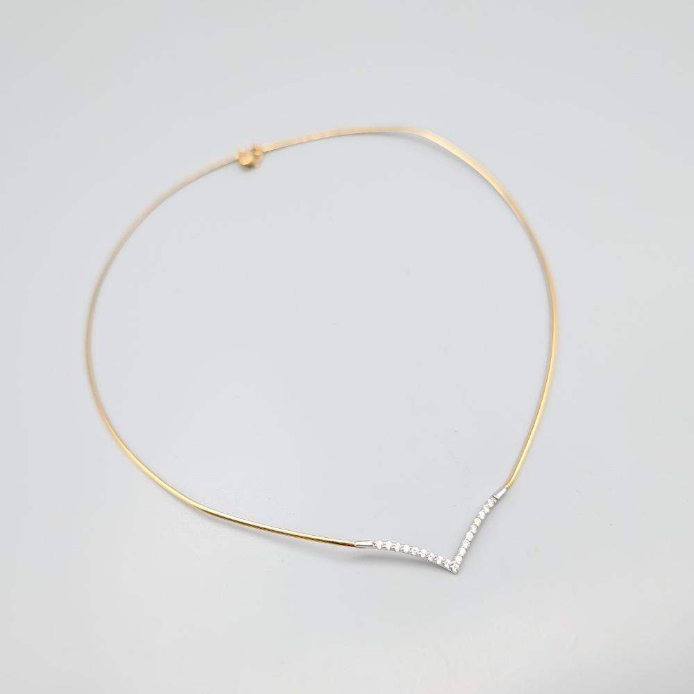 41.5cm Halsband i Flerfärgat Guld med Vita Stenar 18K 6.37g - Bild 2