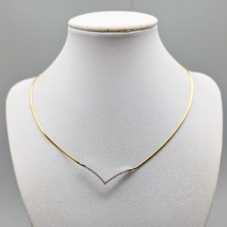 41.5cm Halsband i Flerfärgat Guld med Vita Stenar 18K 6.37g