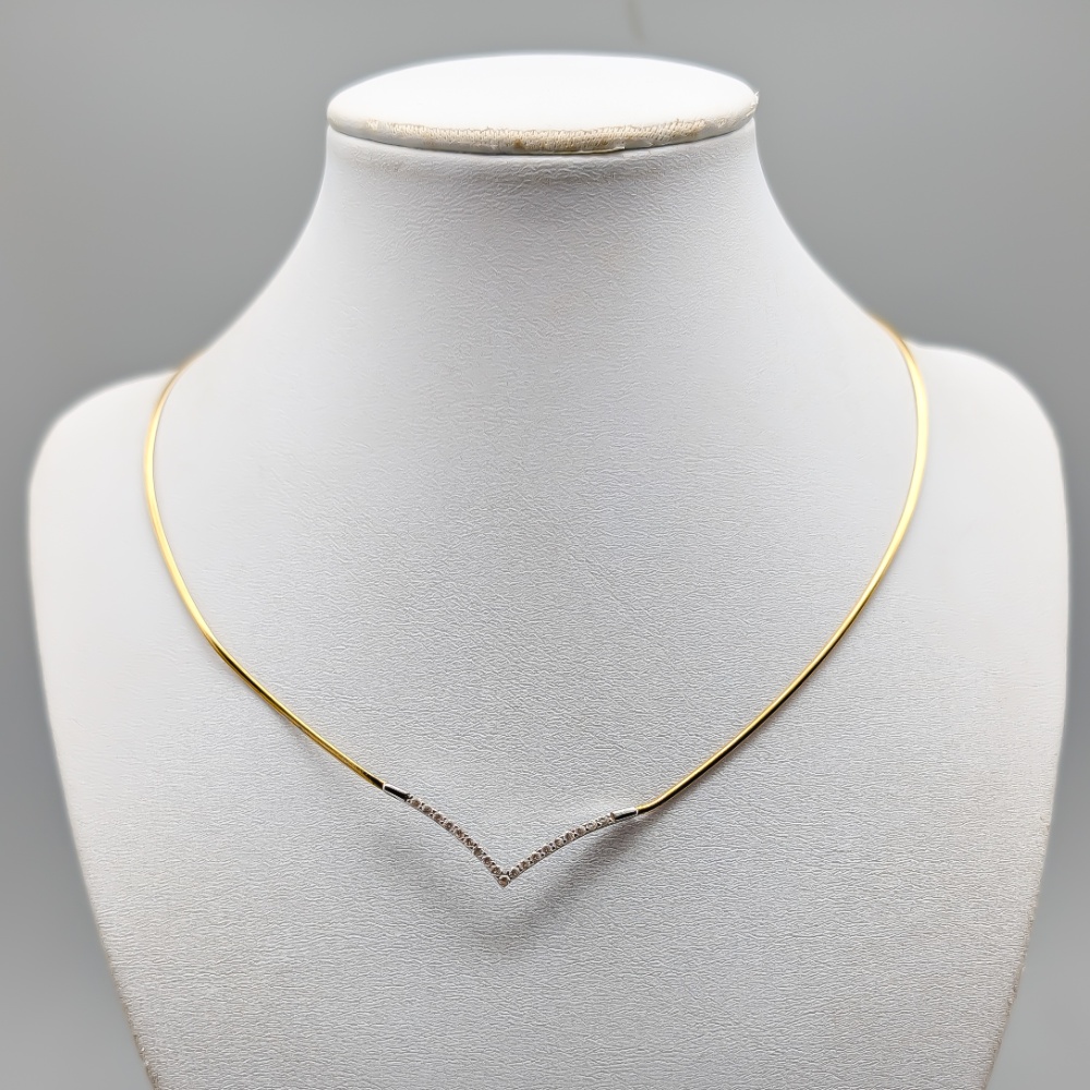 41.5cm Halsband i Flerfärgat Guld med Vita Stenar 18K 6.37g