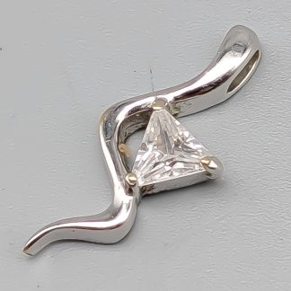 Hänge i Guld med Vit Sten 18K 1.75g 21mm