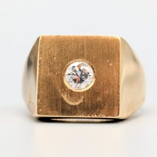 Klackring i Guld med Diamant-1