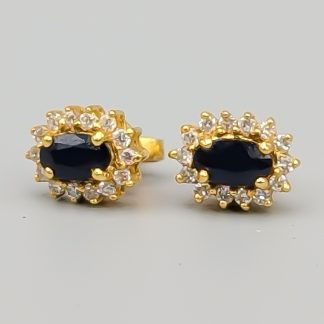 Diamantörhängen i Guld med Safirer 18K 2.43g 8mm
