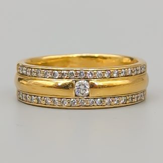 Diamantring i Guld 18K 6.92g 16.75mm