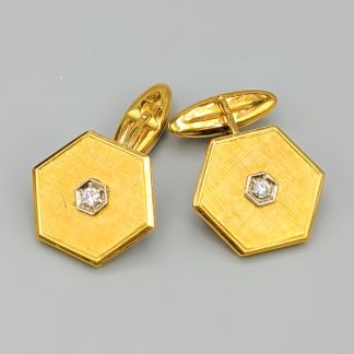 Manschettknappar i Guld med Diamanter 18K 12.72g 18mm