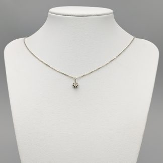 44cm Venezialänk i Vitguld med Diamanthänge 18K 3.88g