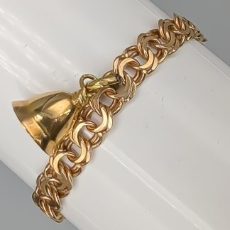 18.5cm Bismarcklänk i Guld med Berlocker 18K 13.02g