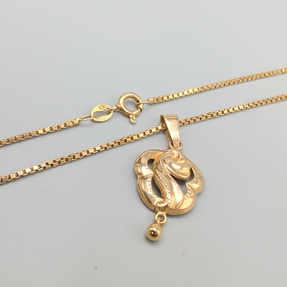 43.5cm Venezialänk i Guld med Hänge 18K 5.41g - Bild 2