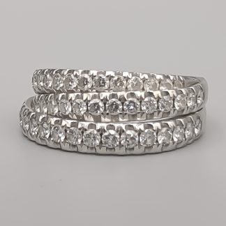 Diamantring i Vitguld 18K 10.48g 20mm