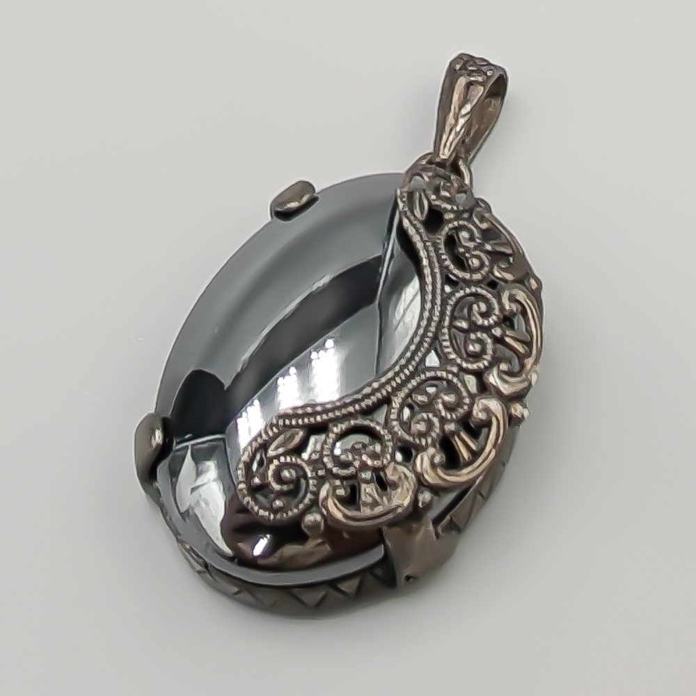 Hänge i Silver med Hematit S925 16.74g 36mm