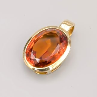 Hänge i Guld med Orange Sten 14K 14.51g 31mm