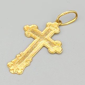 Hänge i Guld Kors 14K 0.86g 23mm