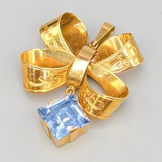 Stigbert Hänge i Guld med Blå Sten 18K 5.8g 35mm