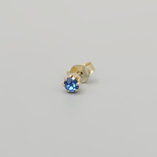 Enstaka Örhänge med Blå Sten i Silver S925 0.24g 3.5mm